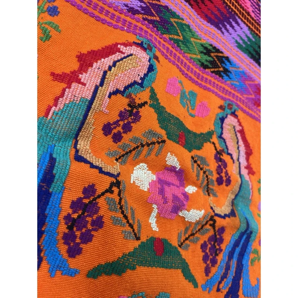 Vtg Guatemalan Table Runner Tapestry /Embroidered 42